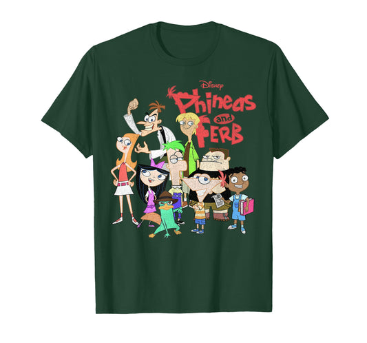 Disney Phineas and Ferb The Group Logo T-Shirt Small