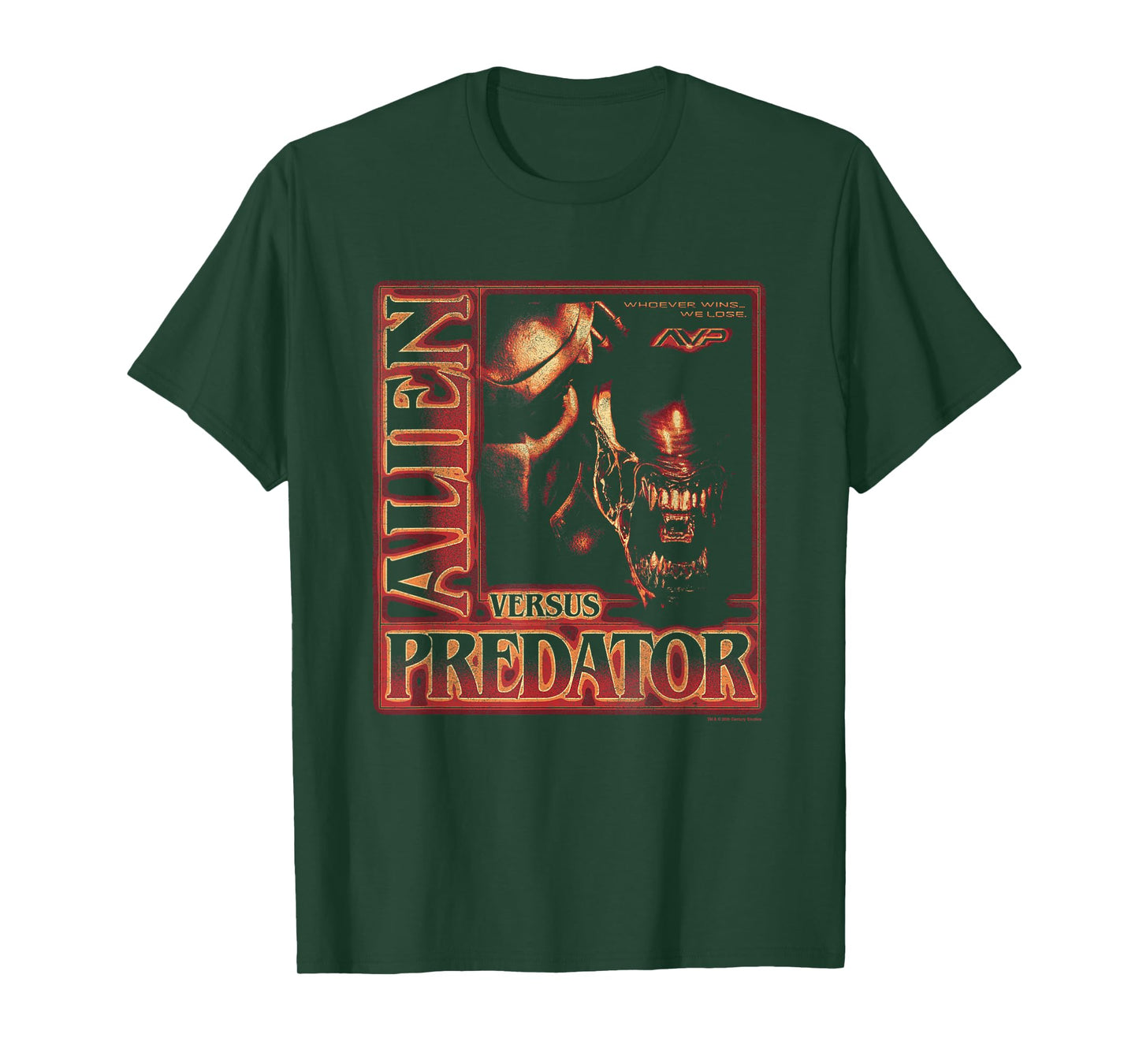 Alien Vs Predator Whoever Wins We Lose Vintage Chest Poster T-Shirt