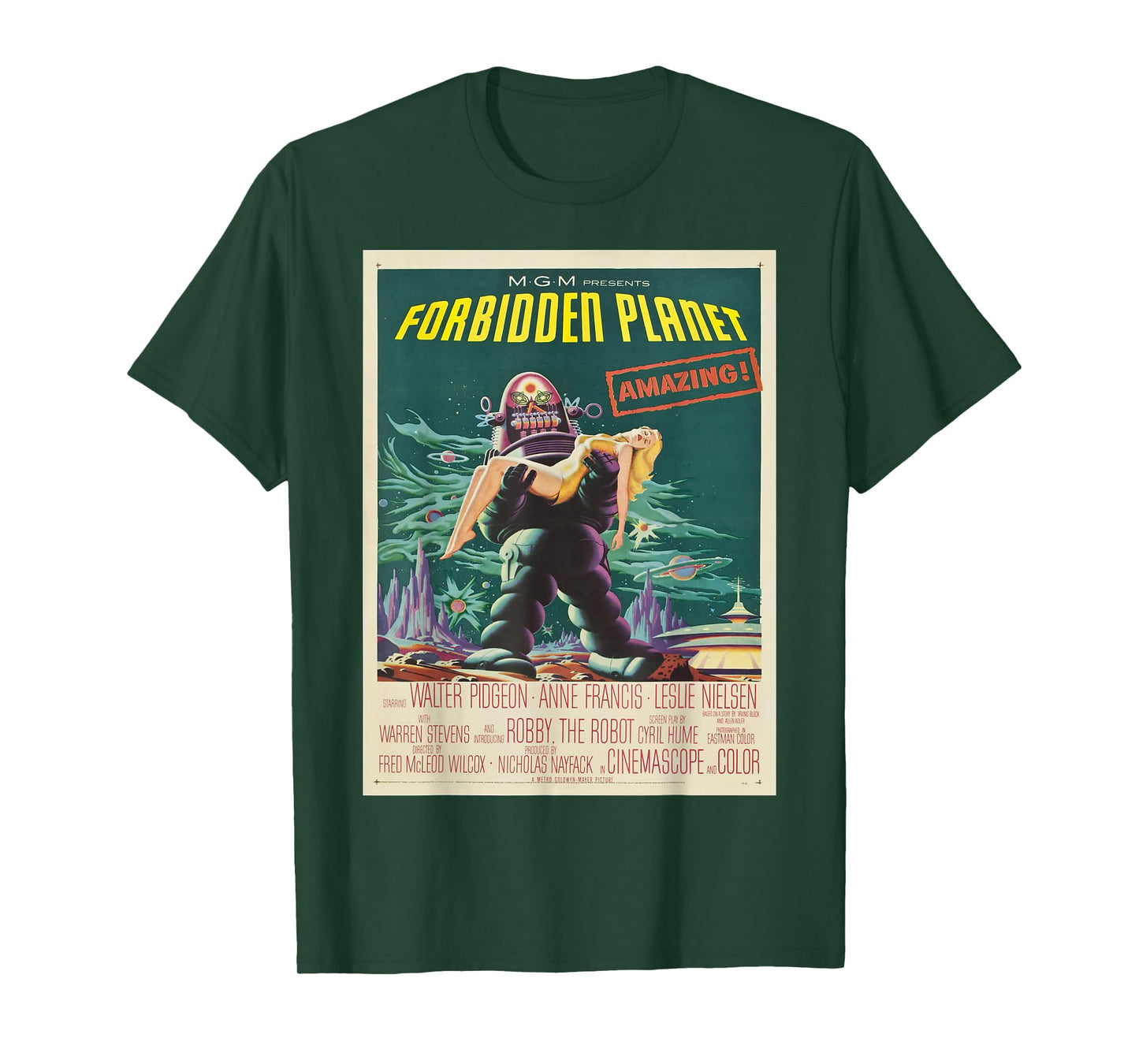 Vintage Images Forbidden Planet T-Shirt - Women's Classic Fit Black Cartoon T-Shirt - Small