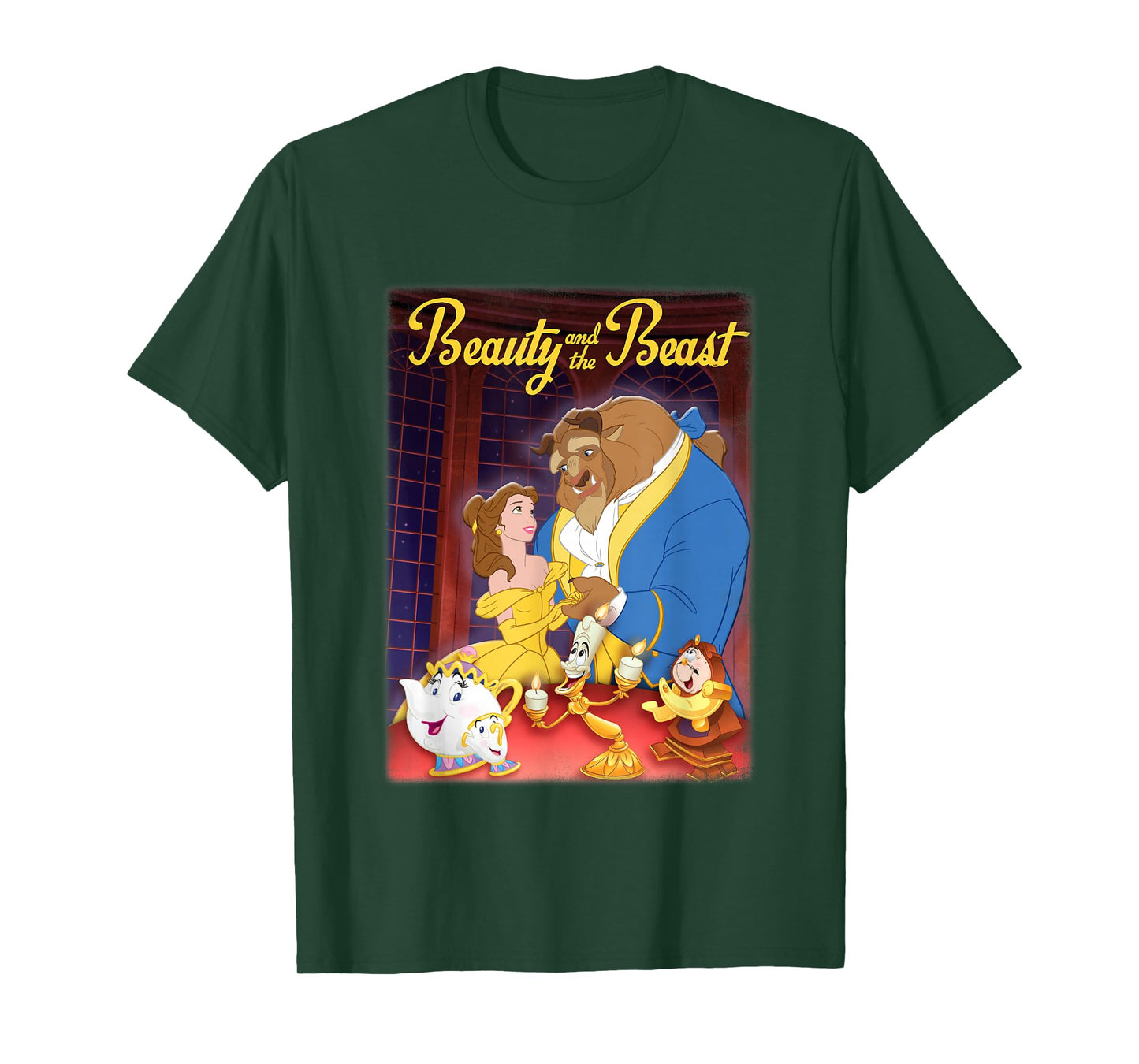 Disney Beauty and The Beast Distressed Movie Poster T-Shirt