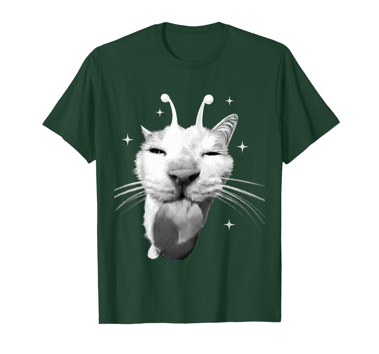 Y2K Alien Cat Meme Retro Funny Silly Cats Cat Lover Kitty T-Shirt