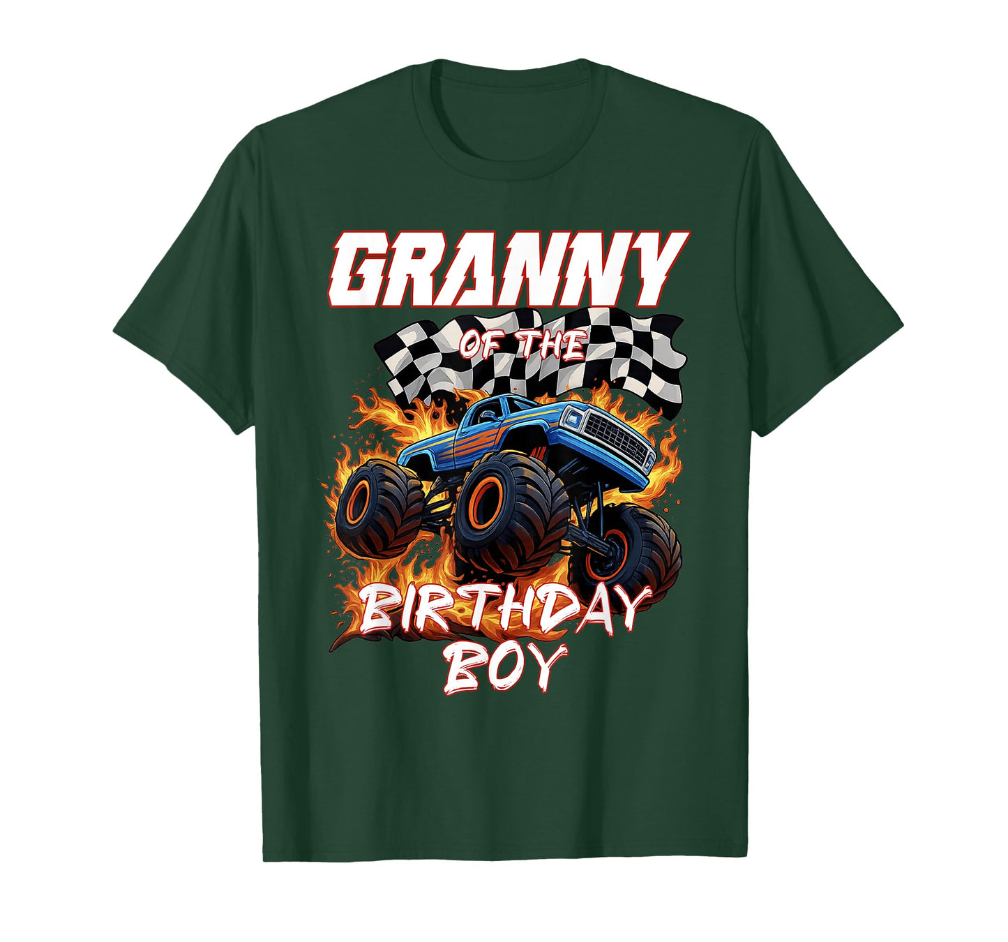 Granny of The Birthday Boy Monster Truck Family Matching T-Shirt