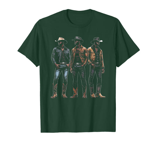 Black Cowboy Western Rodeo Melanin Black History Texas Men T-Shirt