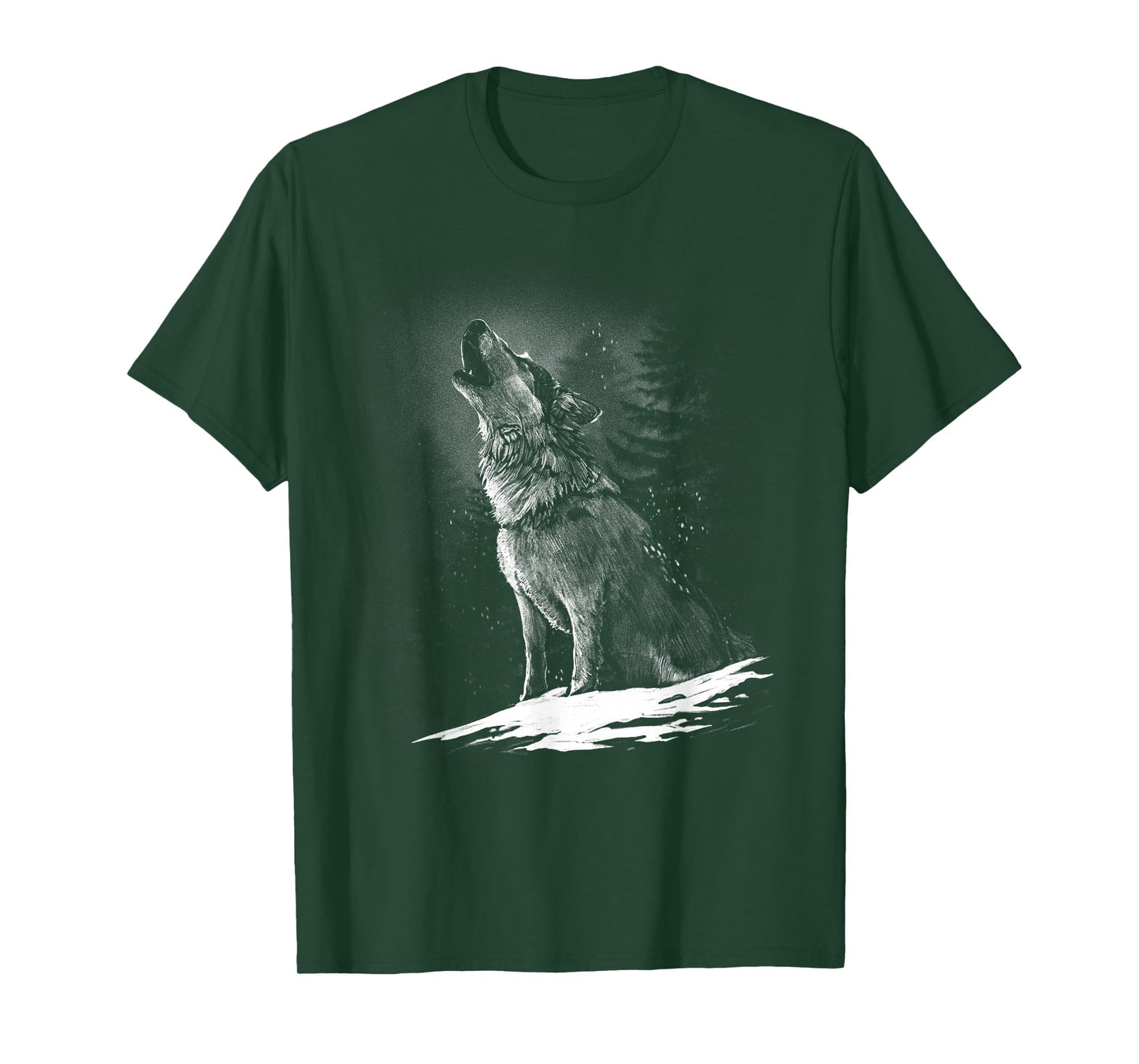 Wolf Hunting Ground, Icy Moon Forest wildlife T-Shirt
