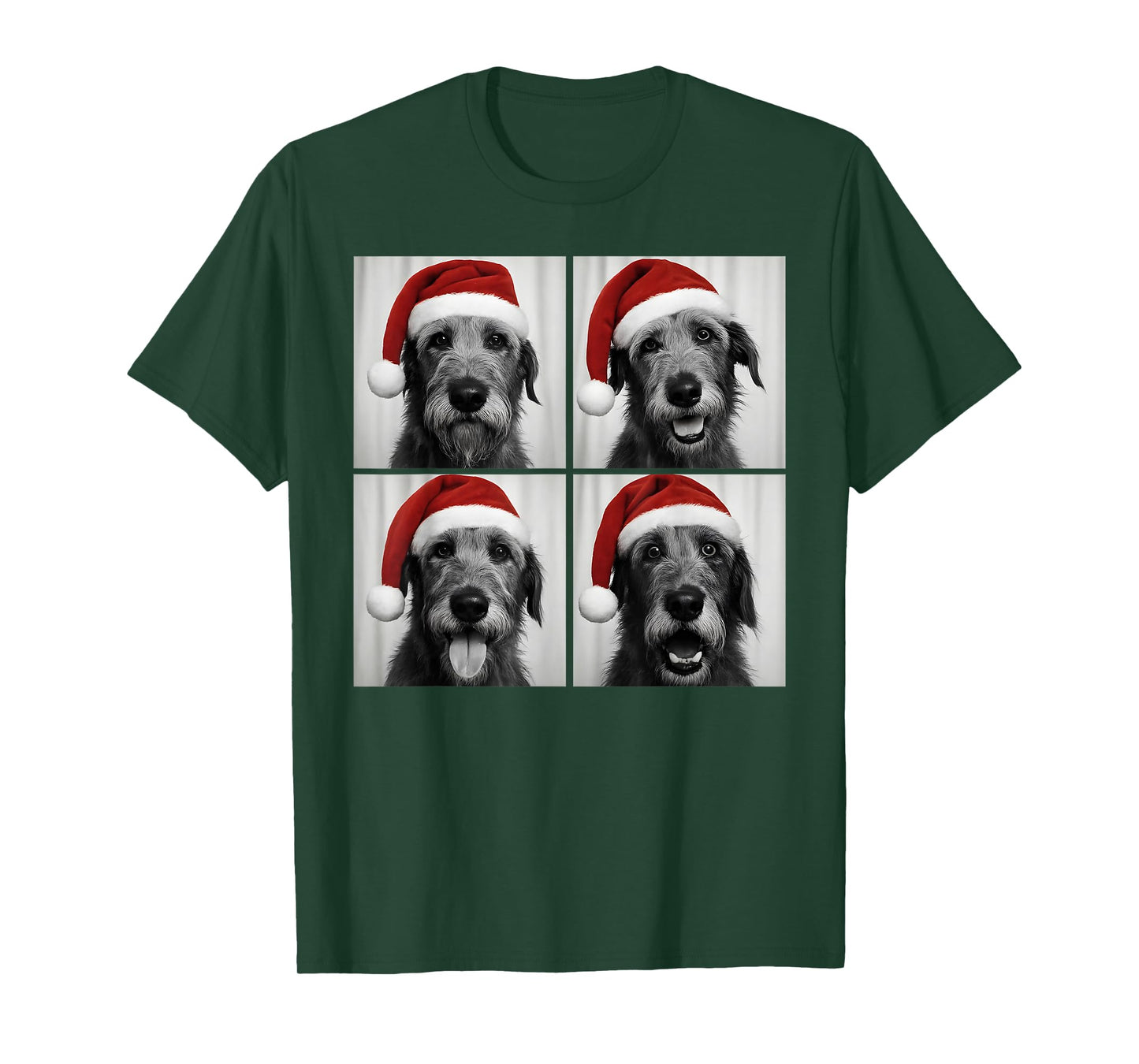 Funny Christmas Irish Wolfhound Santa Dog Lover Photo Booth T-Shirt