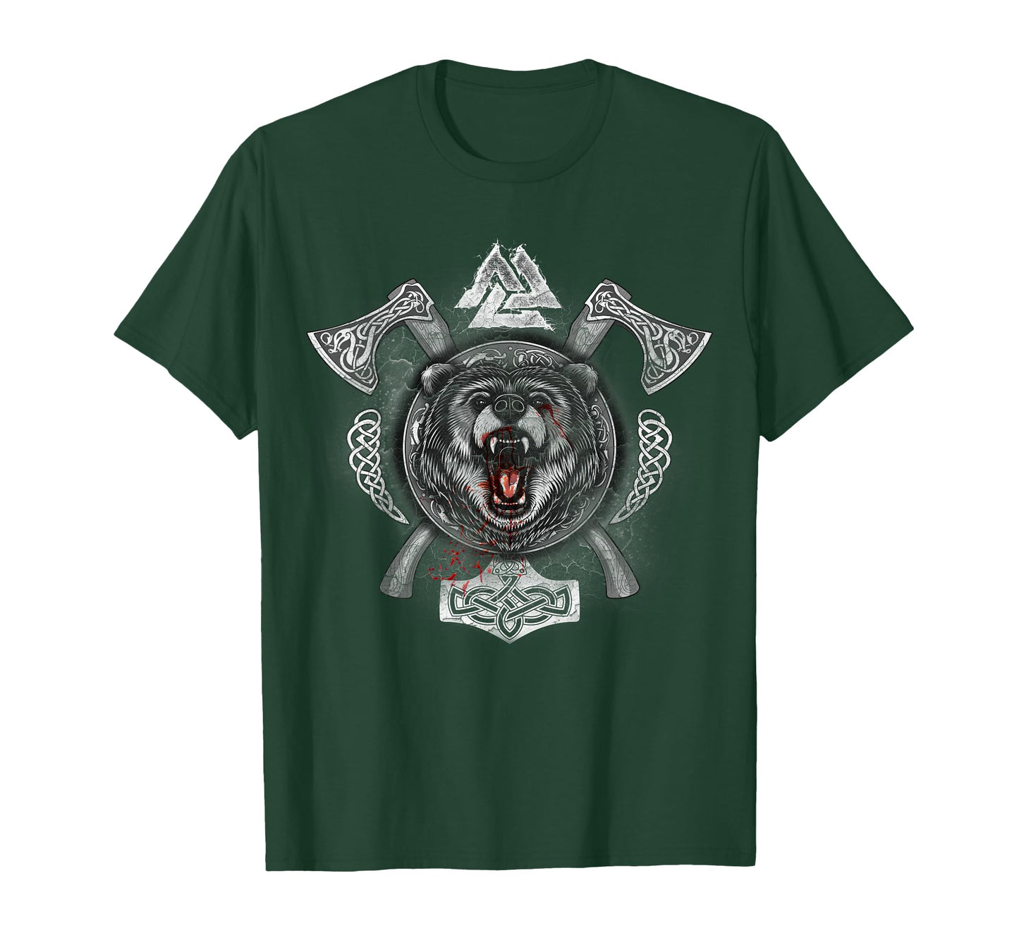 Viking Shirt with Axes Mjolnir Bear Valknut T-Shirt