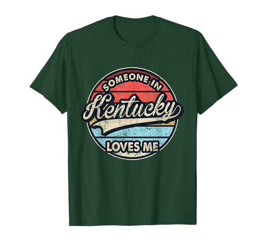 Someone in Kentucky Loves Me US State Cool Retro T-Shirt