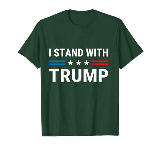 I Stand With Trump US Flag Support Trump 2024 Vintage Long Sleeve T-Shirt