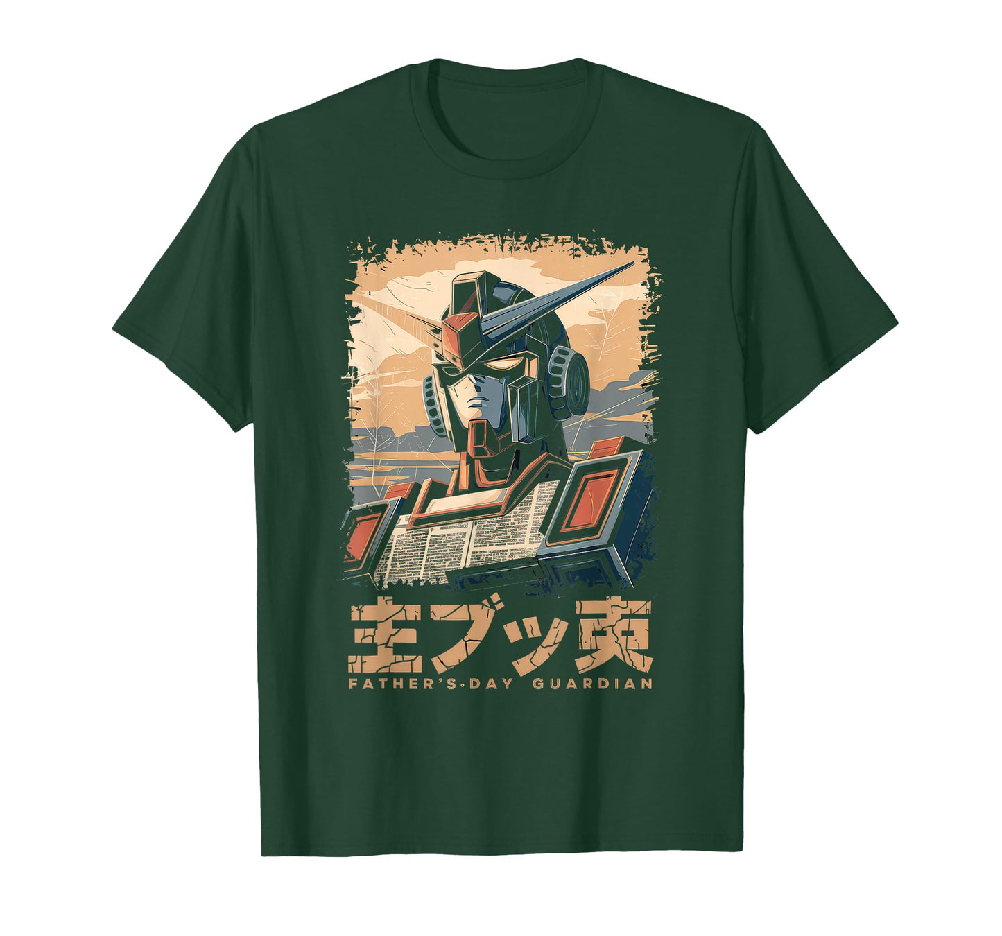 Mecha Tshirt Japanese Mecha Robot Head Anime Art Ukiyo-E T-Shirt