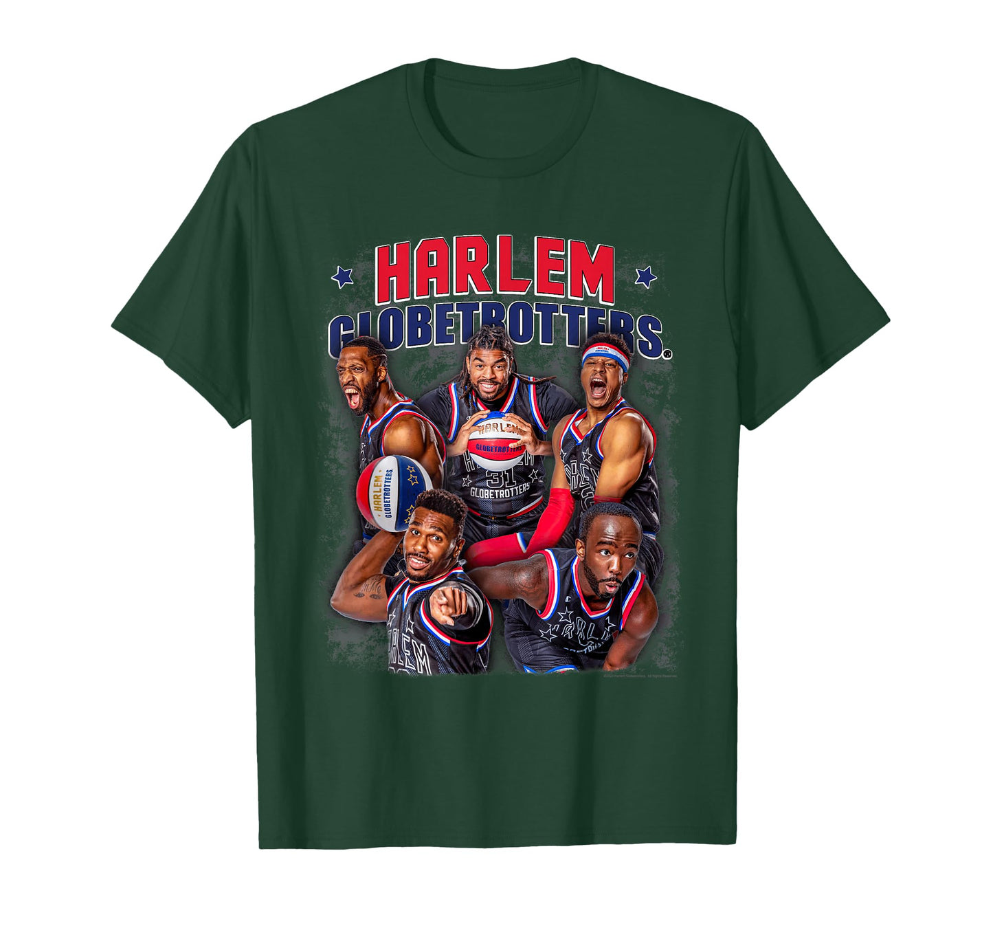 Harlem Globetrotters Basketball Colorful Team Photo T-Shirt