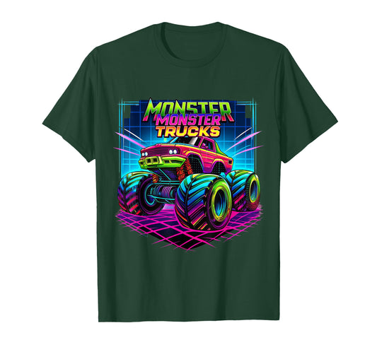 Colorful Graffiti Monster Truck Shirt Toddlers Youth Adults T-Shirt