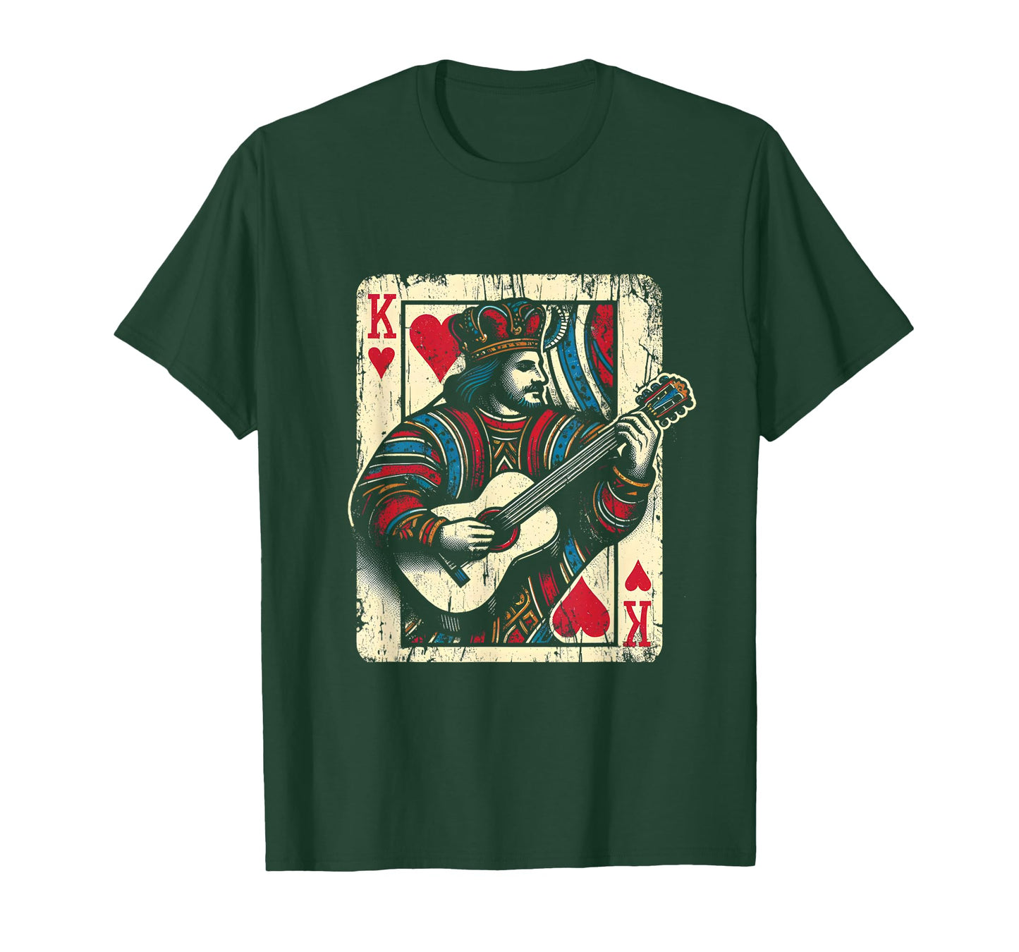 King Of Hearts Guitarist - Vintage Guitar Card Game Lover T-Shirt