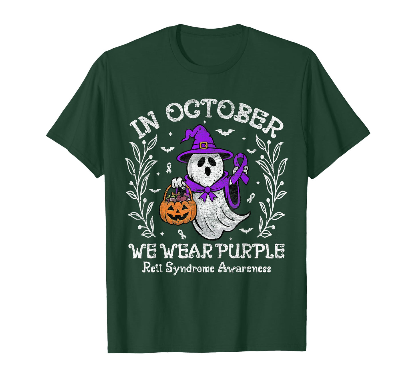 In October We Wear Purple Rett Syndrome Awareness halloween T-Shirt