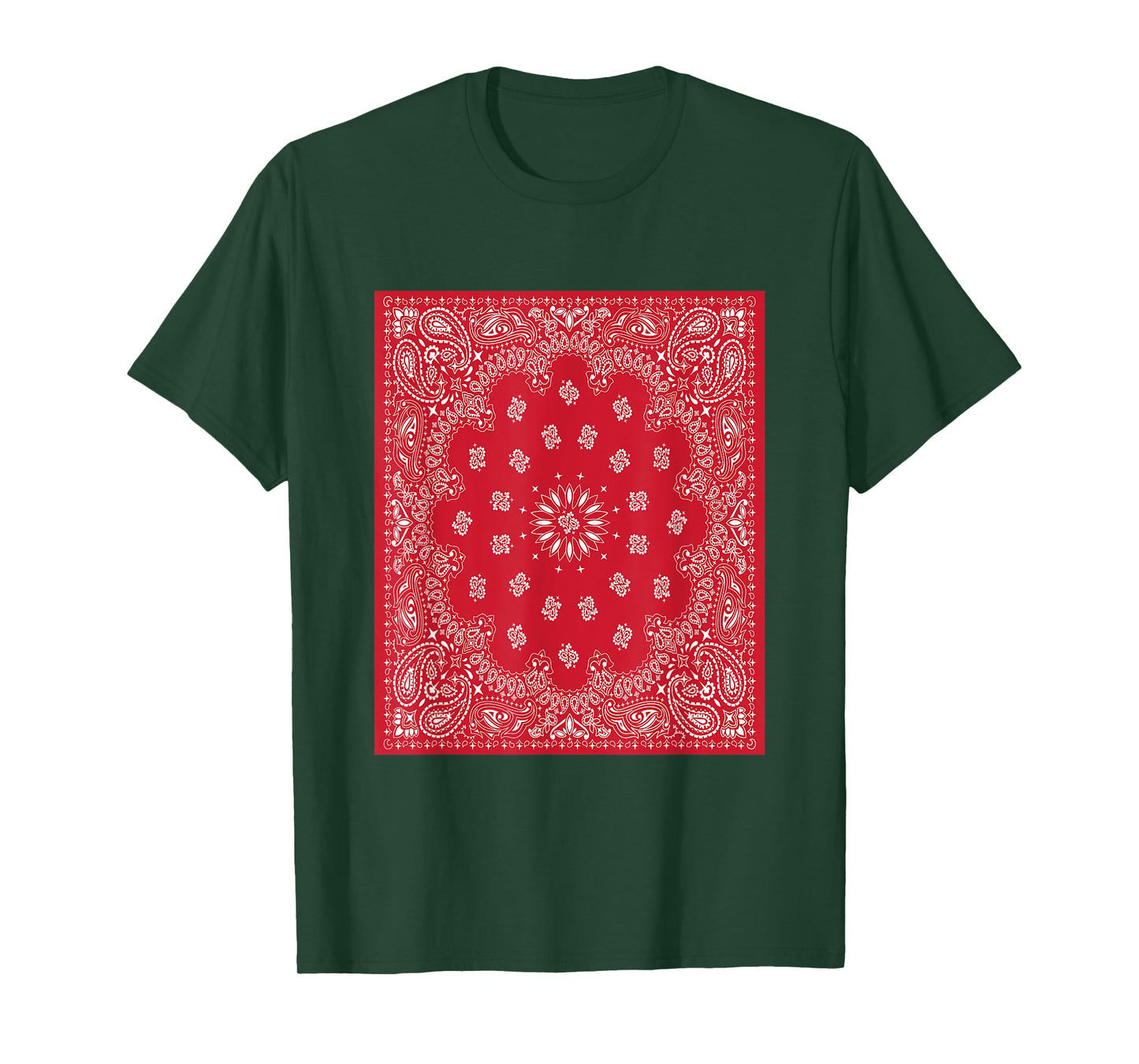 Red Bandana Print White Red Bandana Clothing Outfit OG Blood T-Shirt