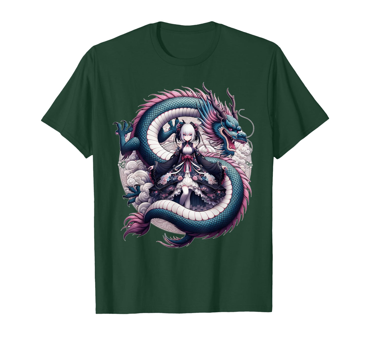 Anime Girl Gothic Waifu Japanese Kawaii Pastel Otaku Dragon T-Shirt