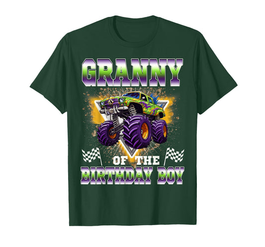 Granny of The Birthday Boy Monster Truck Birthday Family T-Shirt