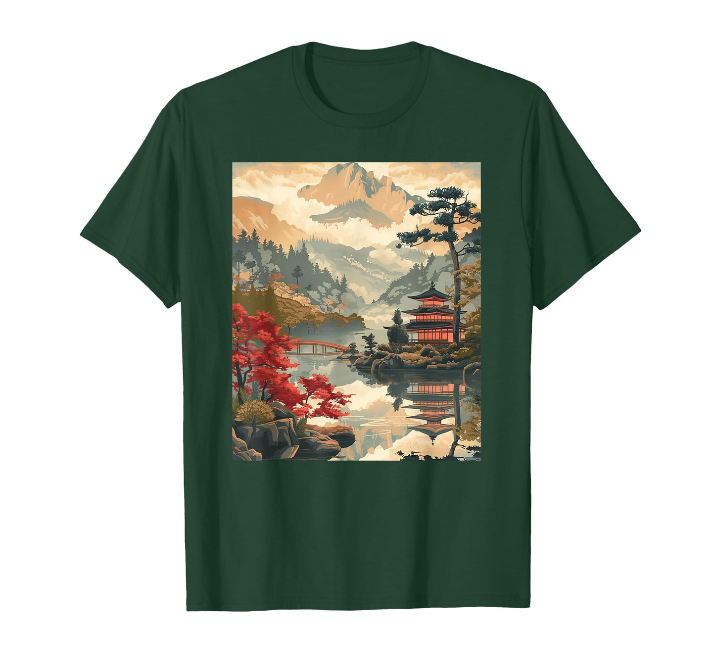 Vintage Woodblock Tee Japanese Graphical Art T-Shirt