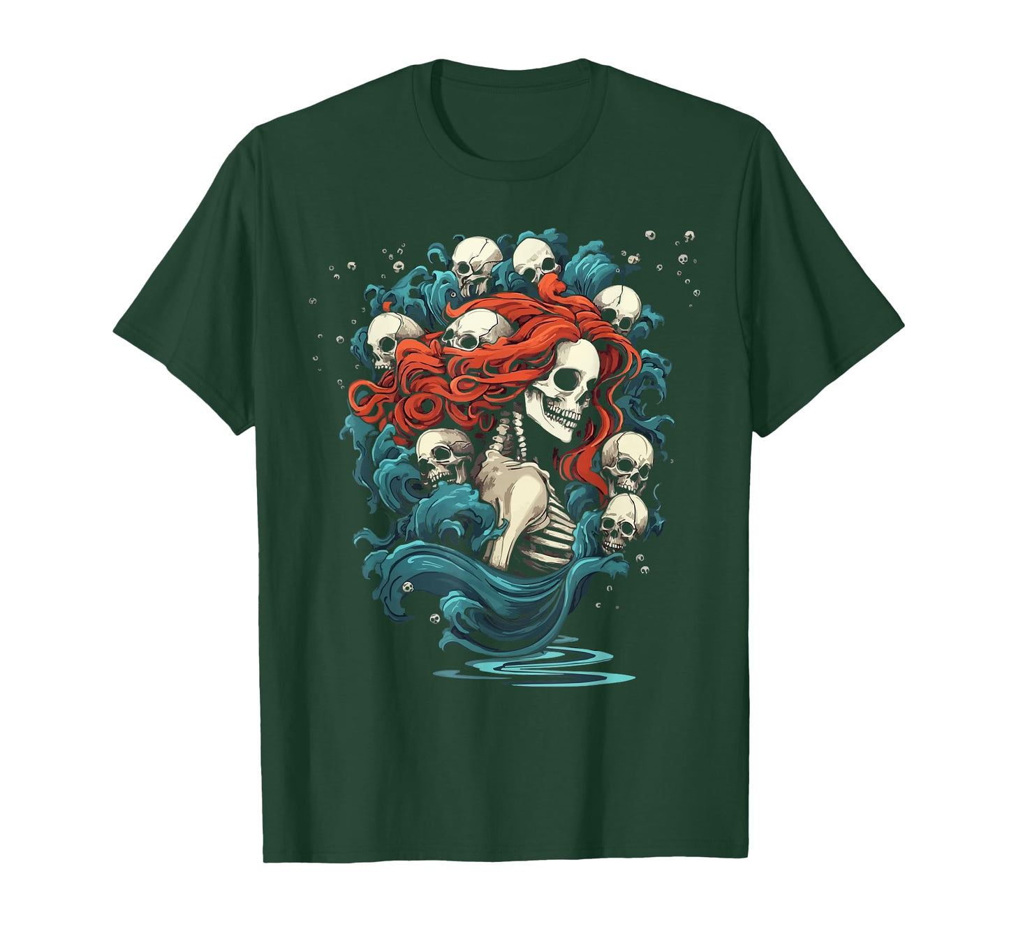 Zombie Mermaid Halloween Costume Spooky Trick Or Treat T-Shirt