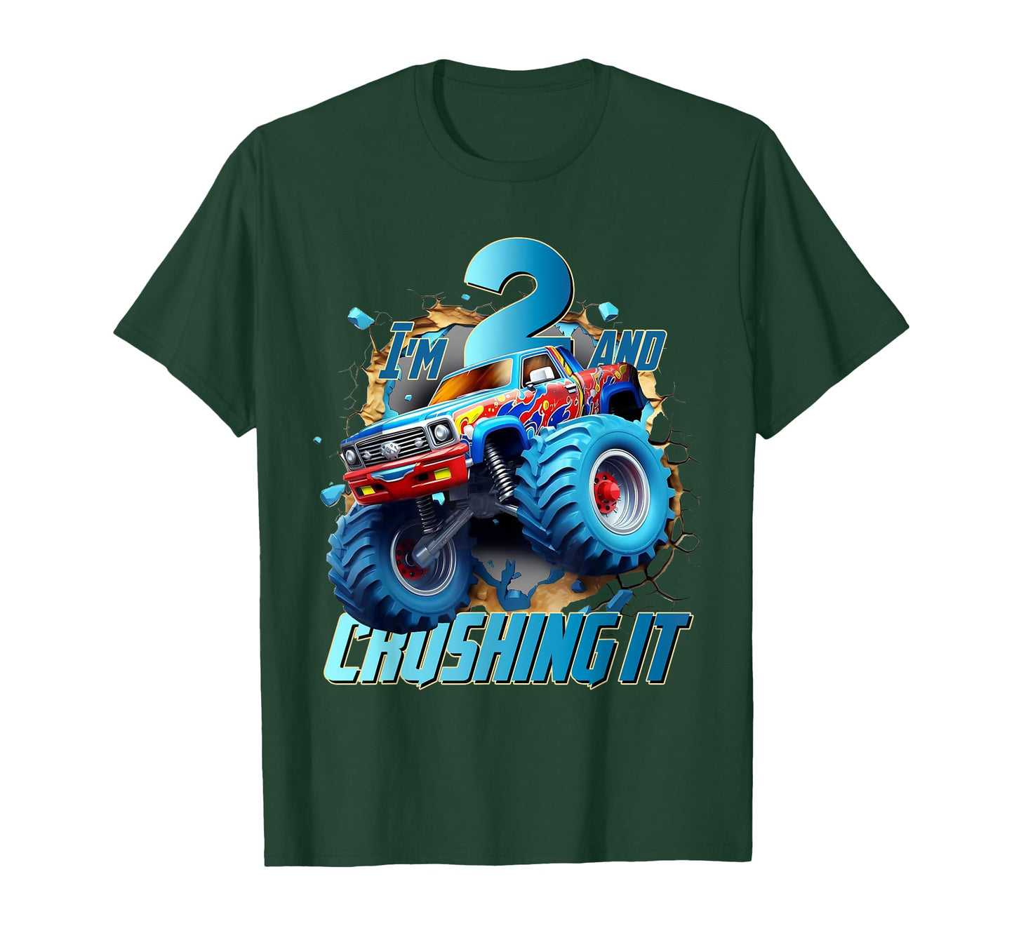 I'm Crushing it Monster Truck 2 Year Old Boys 2nd Birthday T-Shirt