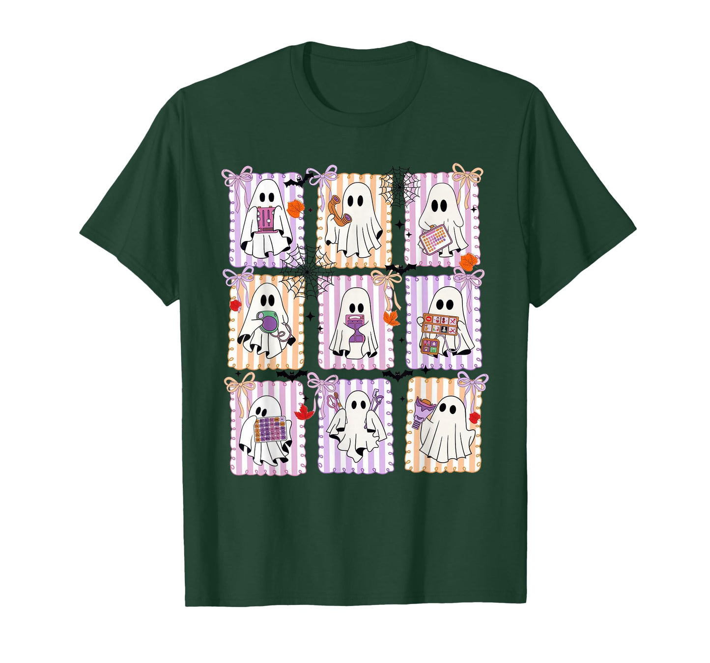 Retro SLP Ghost Halloween Speech Therapy Coquette Bow T-Shirt