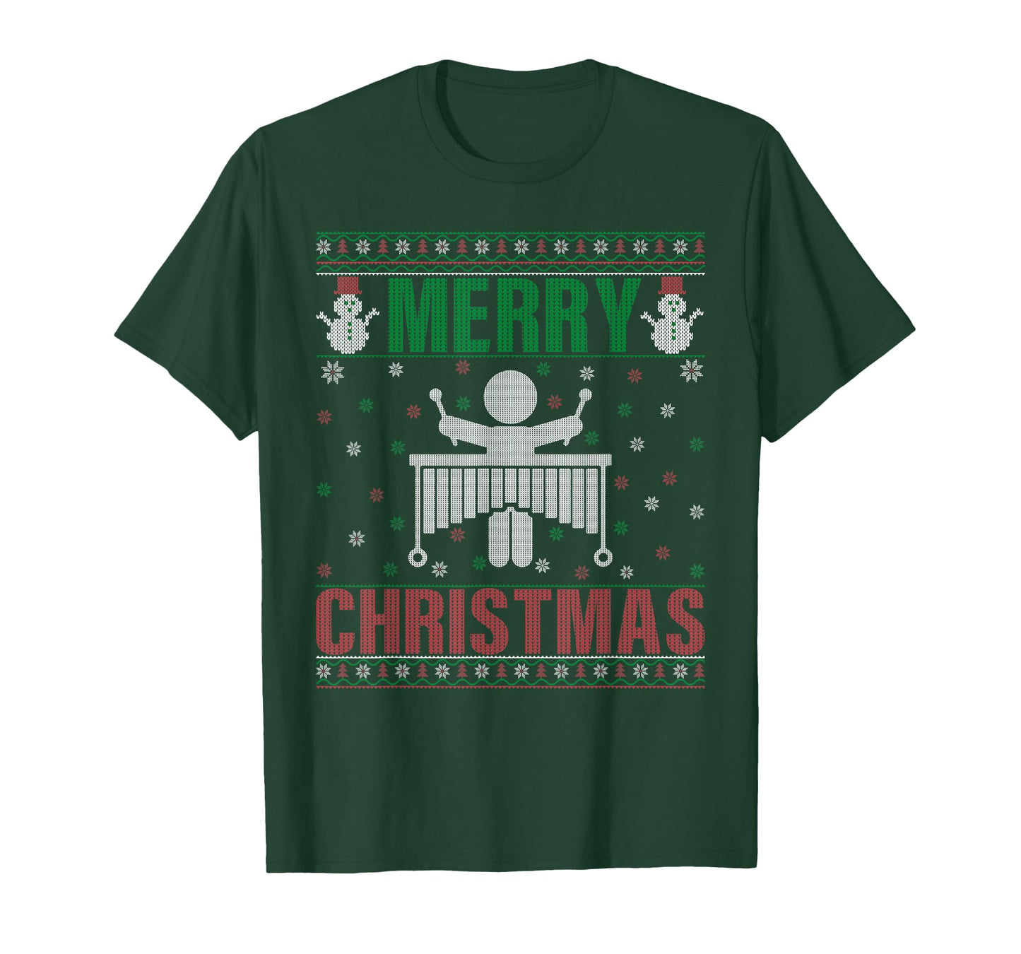 Family Xmas Pajamas Matching Marimba Player Ugly Christmas T-Shirt