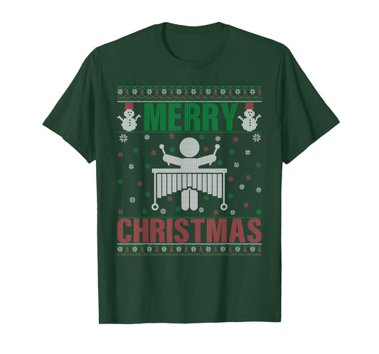 Family Xmas Pajamas Matching Marimba Player Ugly Christmas T-Shirt