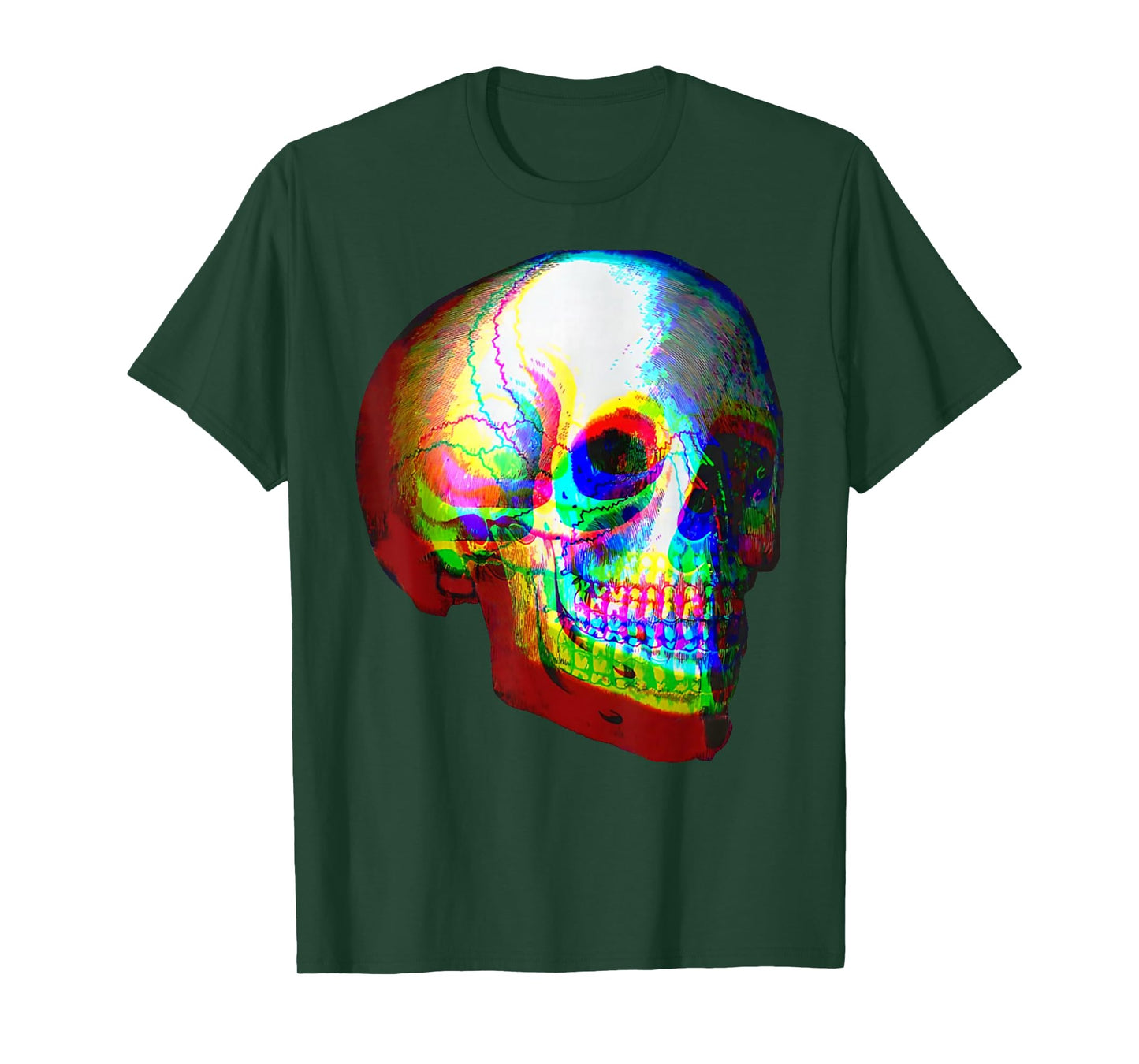 Skull Trippy Vaporwave Halloween Techno Rave EDM Music Party T-Shirt