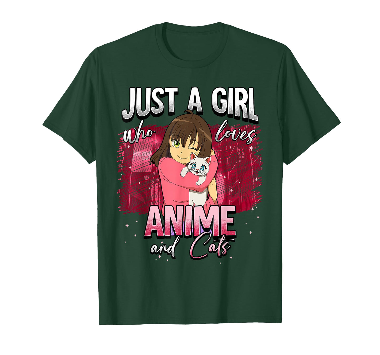 Just A Girl Who Loves Anime And Cats T-Shirt