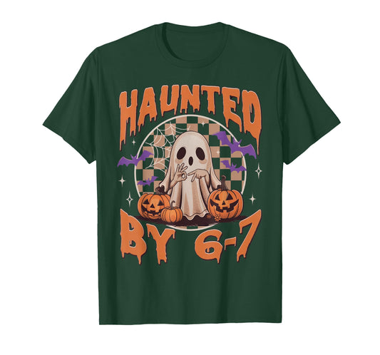 Haunted by 67 – Funny Ghost and Pumpkin Halloween Costume T-Shirt