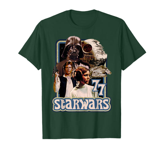 Star Wars Vader Solo Leia Retro '77 Poster Graphic T-Shirt T-Shirt