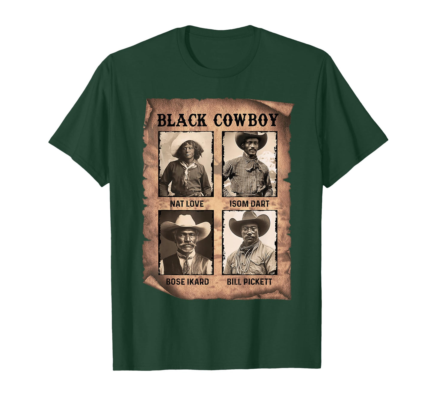Black Cowboy Western Rodeo Melanin Black History Texas Men T-Shirt