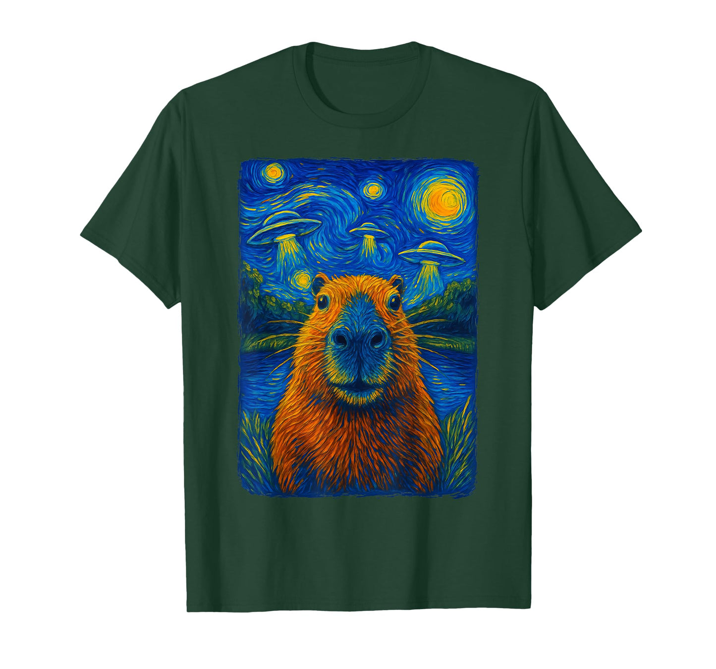 Capybara UFO Selfie Alien T-Shirt