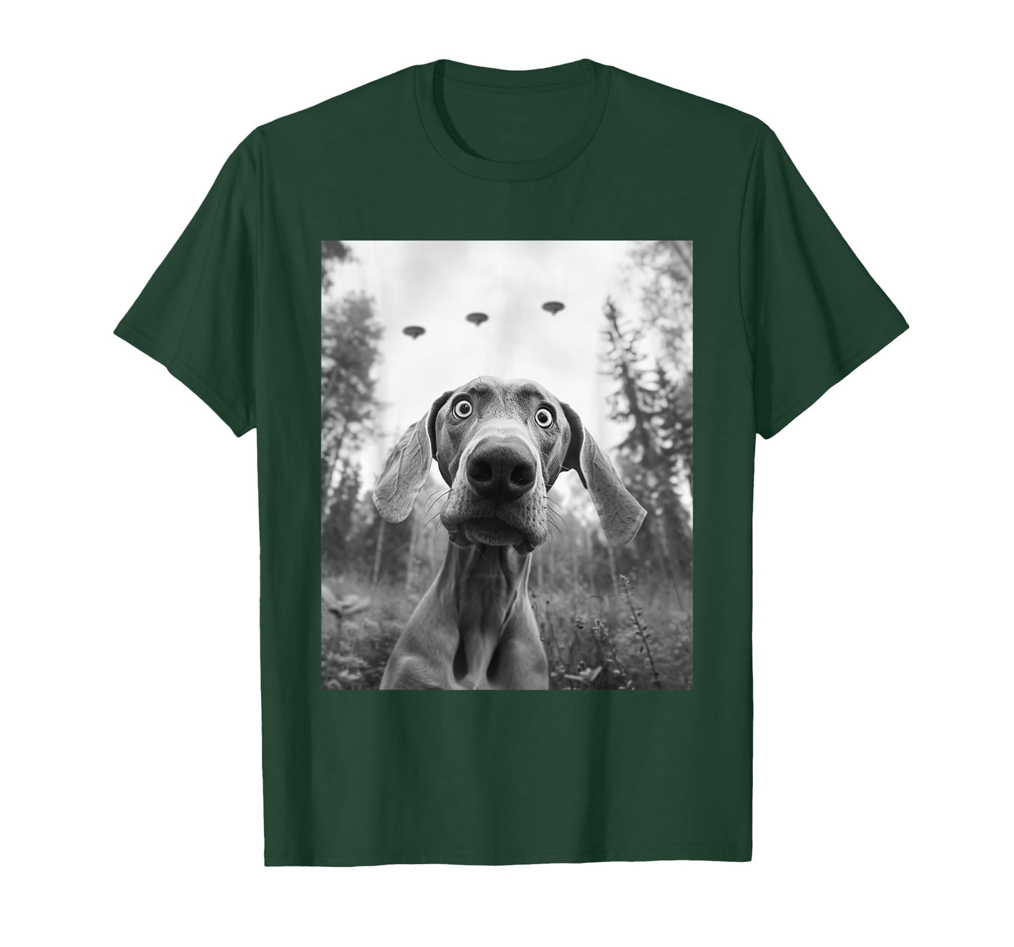 Dog Mom Dad - Funny Alien Selfie Weimaraner UFO T-Shirt for Men Women
