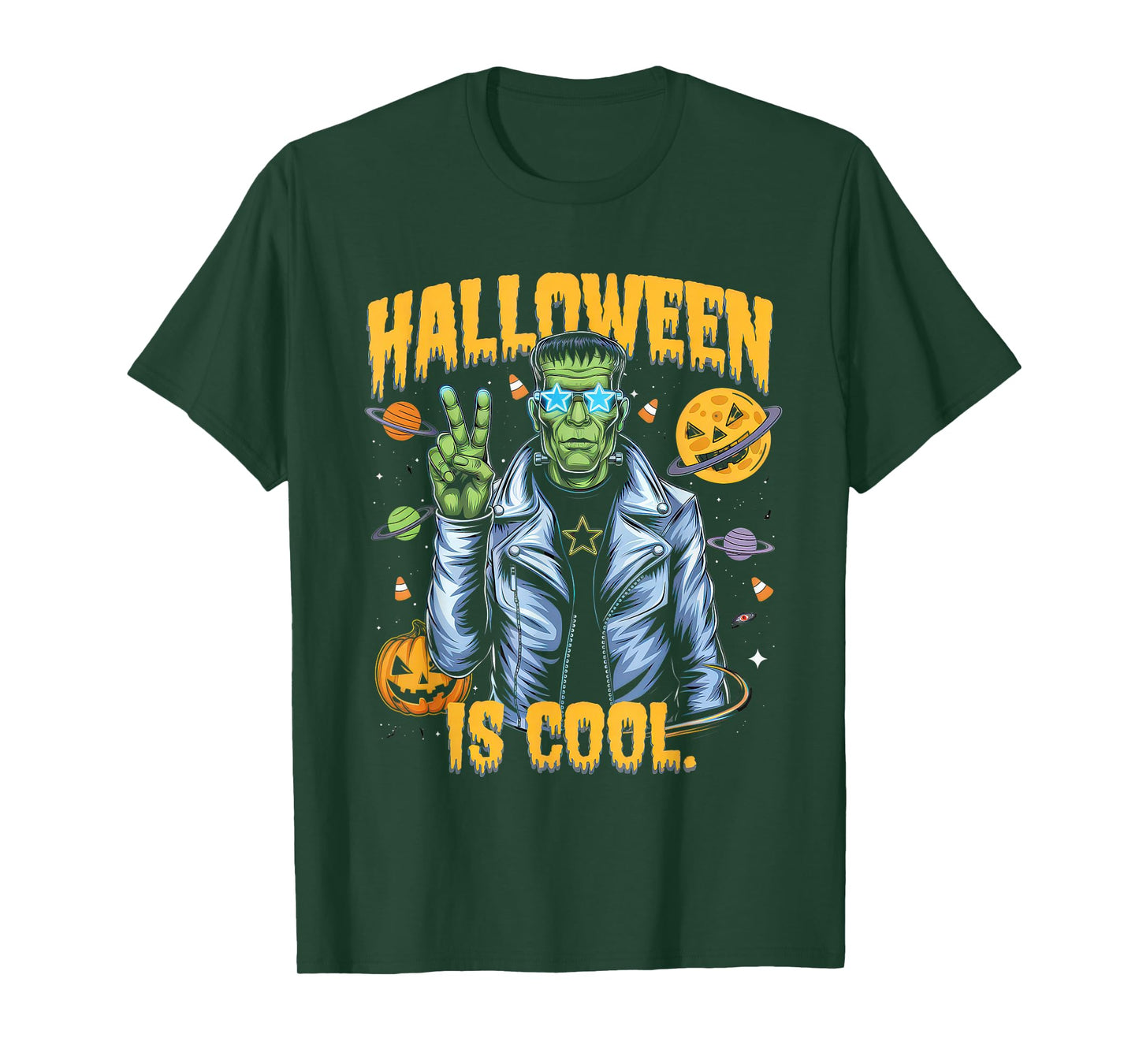 Halloween is Cool Tshirt Women Men Frankenstein Monster T-Shirt