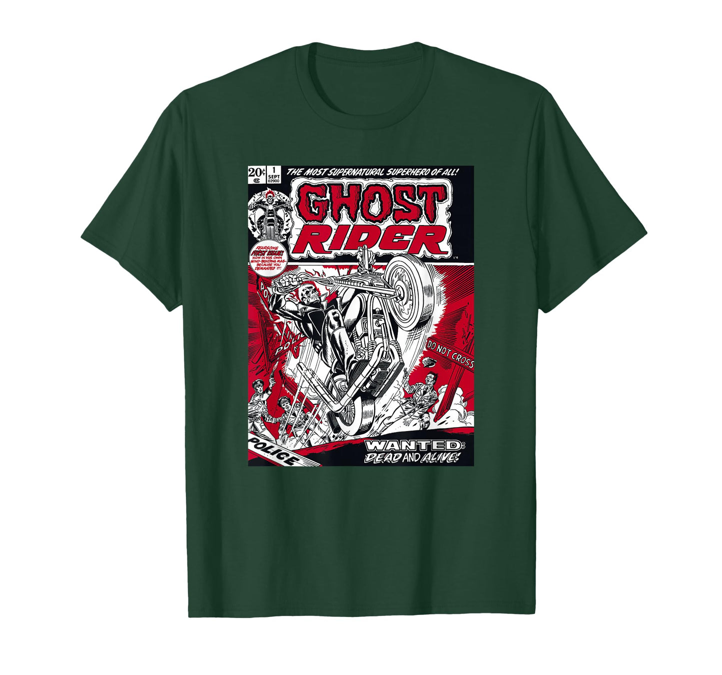 Marvel Ghost Rider Comic Book Cover Print T-Shirt Small