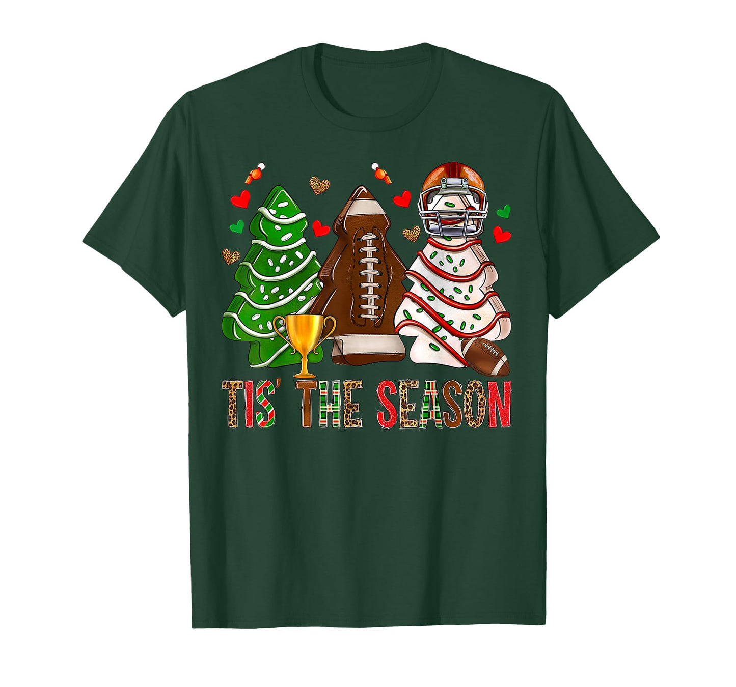 Tis The Season American Football Christmas Tree Cakes Debbie T-Shirt