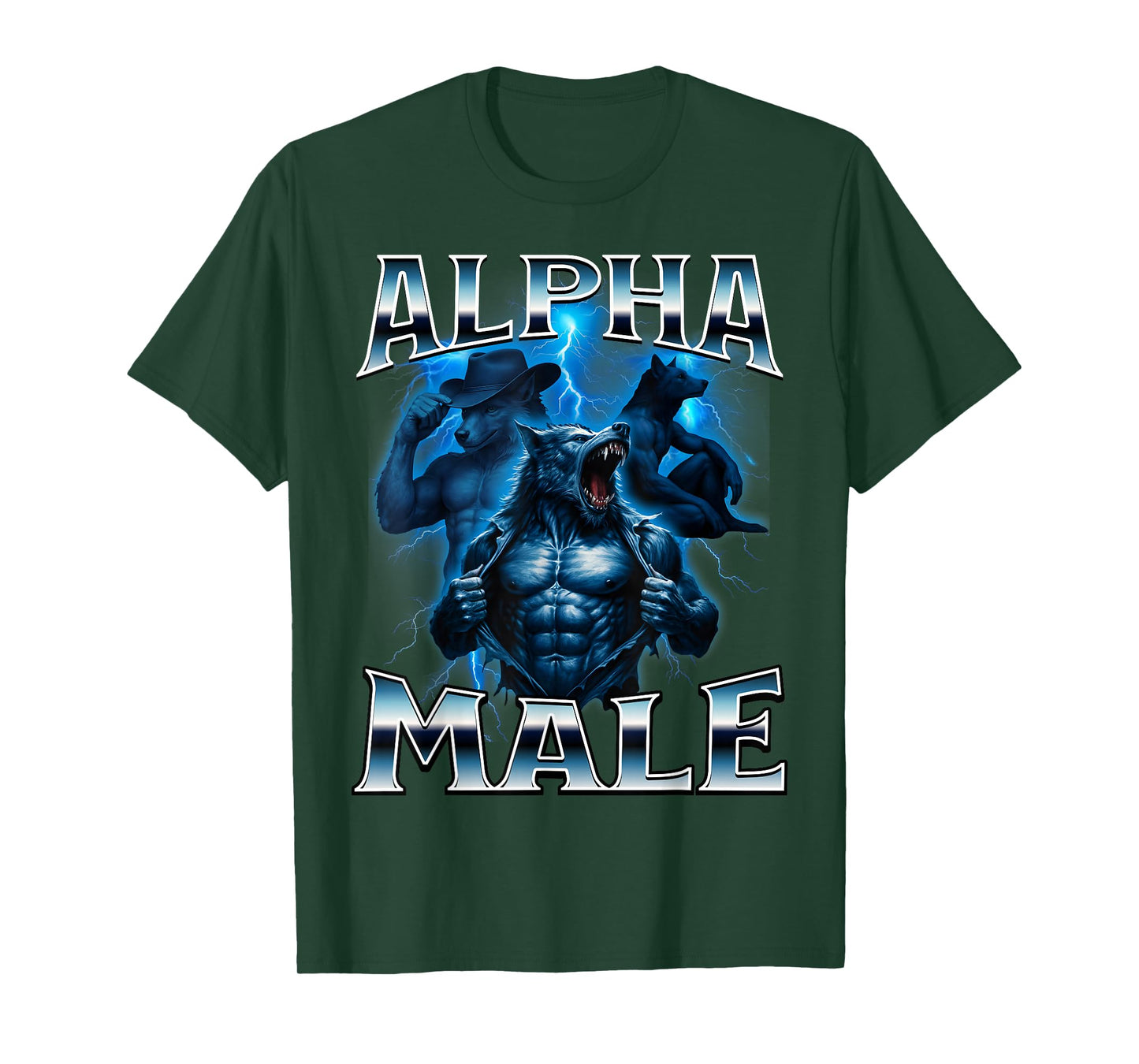 Alpha Male Wolf Meme Sigma Embarrassing Brainrot Sarcastic T-Shirt