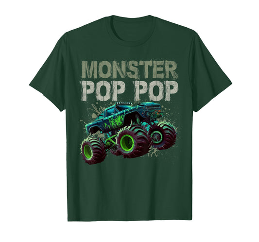 Monster Truck Pop Pop Family Matching Monster Truck Lovers T-Shirt