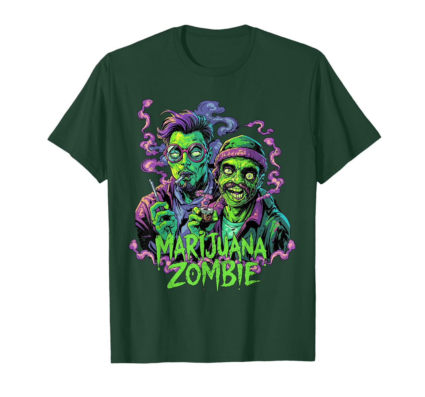 Marijuana Zombie Undead Stoner Halloween Horror T-Shirt