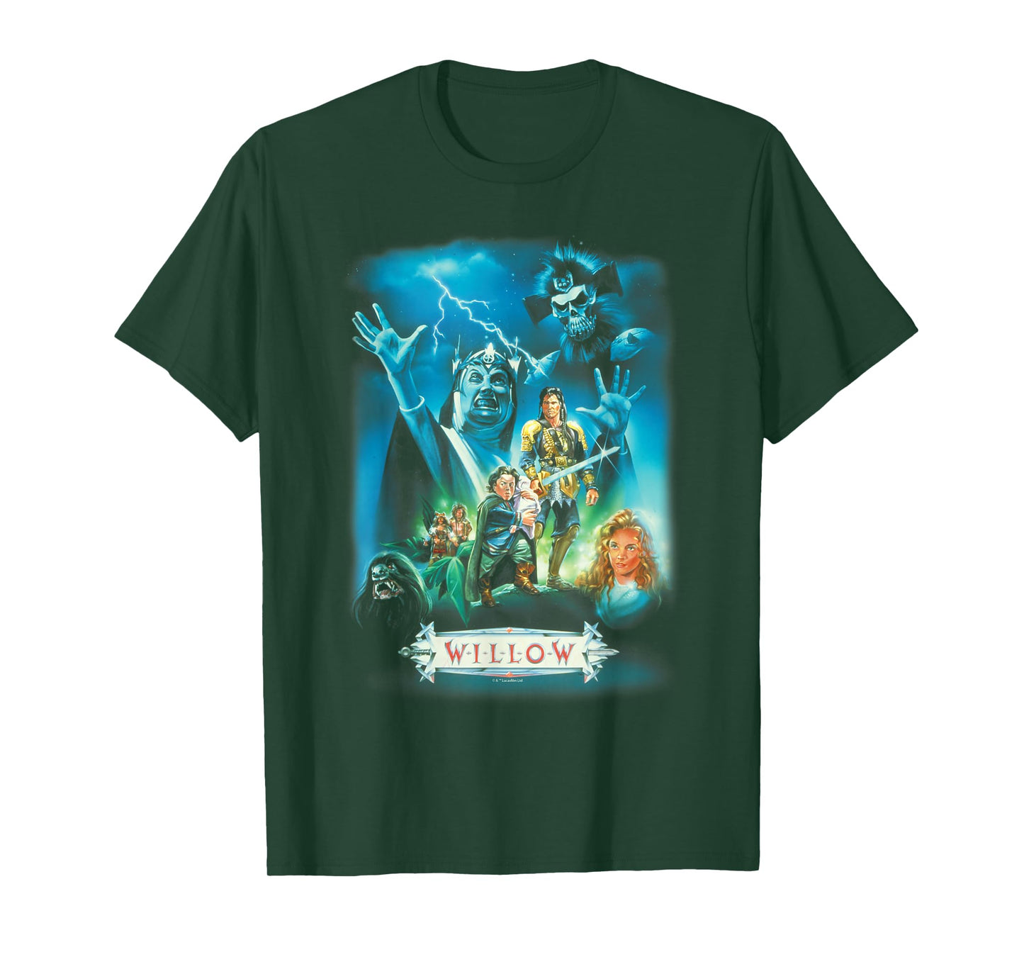 Lucasfilm Willow Illustrated Blue Movie Poster T-Shirt