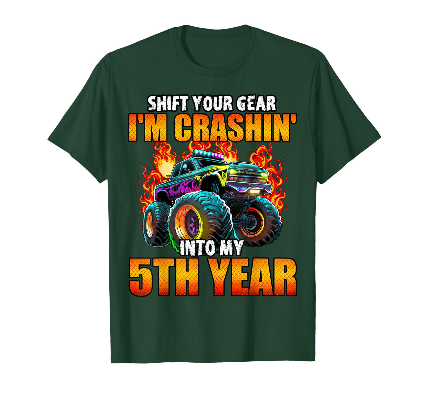 5th Monster Truck Birthday Party Birthday Boy Toddler T-Shirt