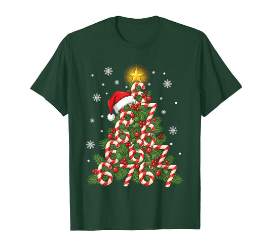 67 Christmas Tree Candy Cane Holiday Six Seven Meme Xmas T-Shirt