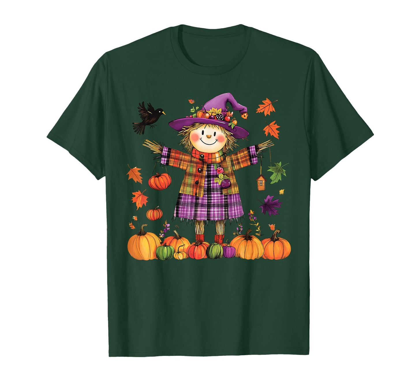 Scarecrow Happy Fall Y'all Pumpkin Thanksgiving Halloween T-Shirt