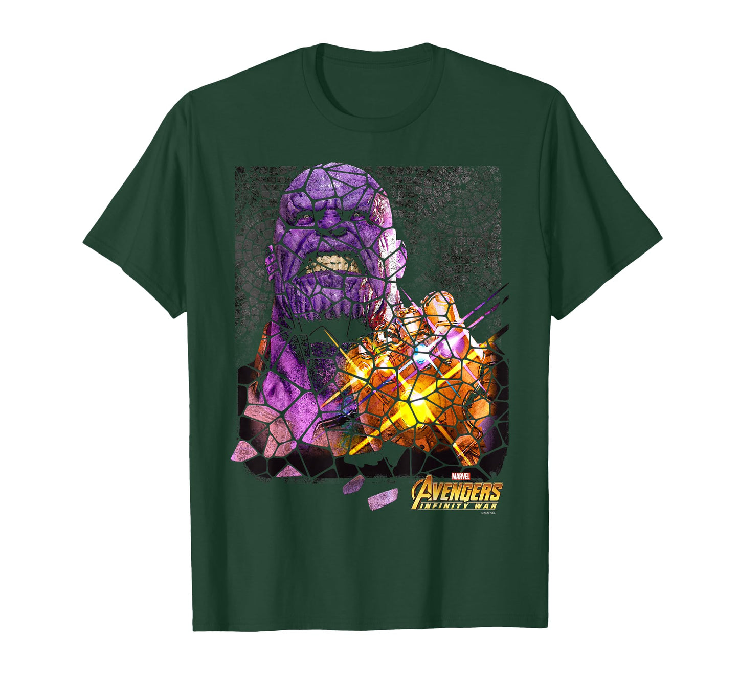 Marvel Infinity War Thanos Stained Glass Graphic T-Shirt T-Shirt