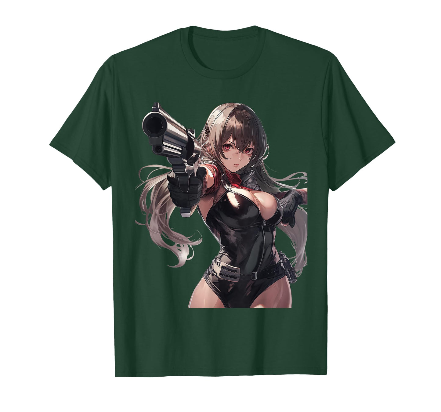 Dinosaurus Rekx Anime Waifu Graphic T-Shirt, Small, Black