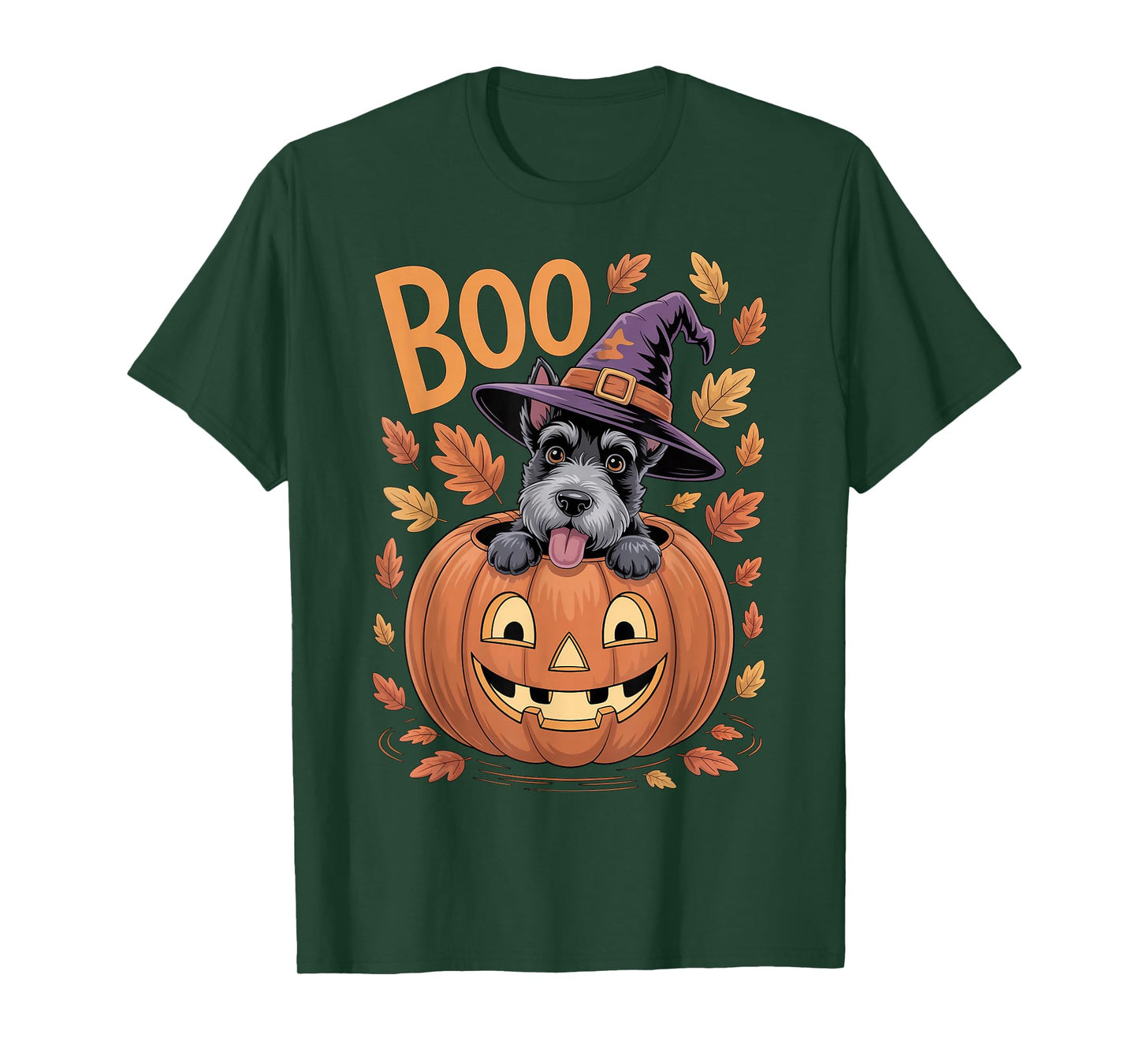 Scottie Costume on Pumpkin Halloween Scottish Terrier T-Shirt