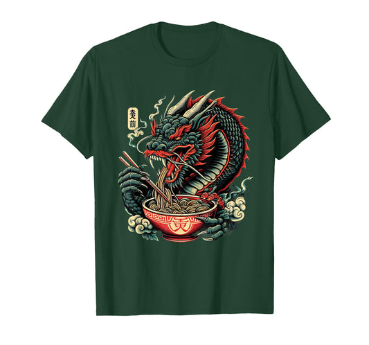 Dragon Ramen Kawaii Neko Japanese Noodles Aesthetic T-Shirt