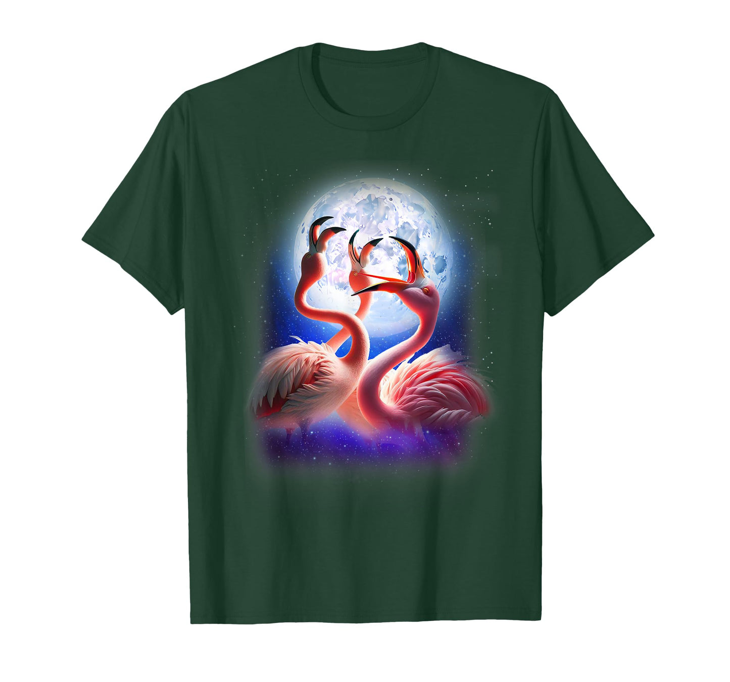 3 Flamingos Howling At The Moon Funny Pink Flamingo Lover T-Shirt