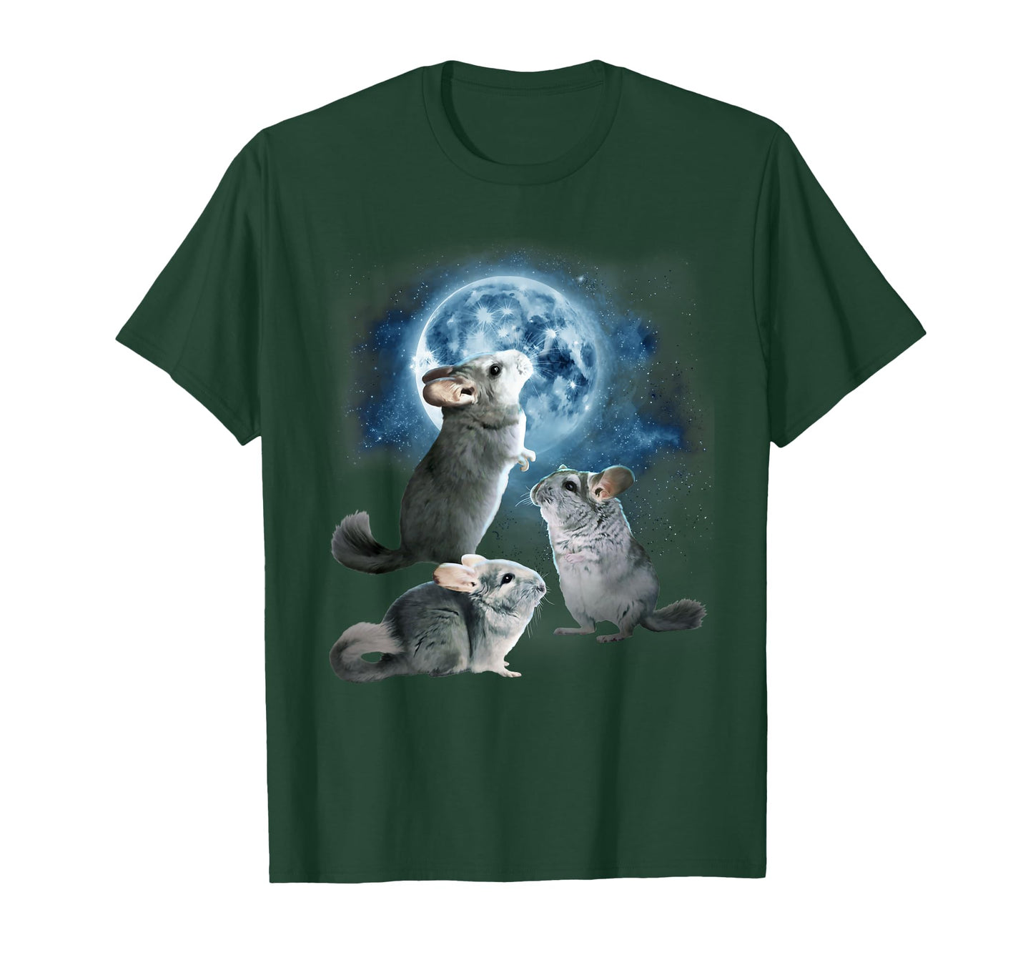 Funny Chinchilla Shirt - Chinchillas Howling at the Moon T-Shirt