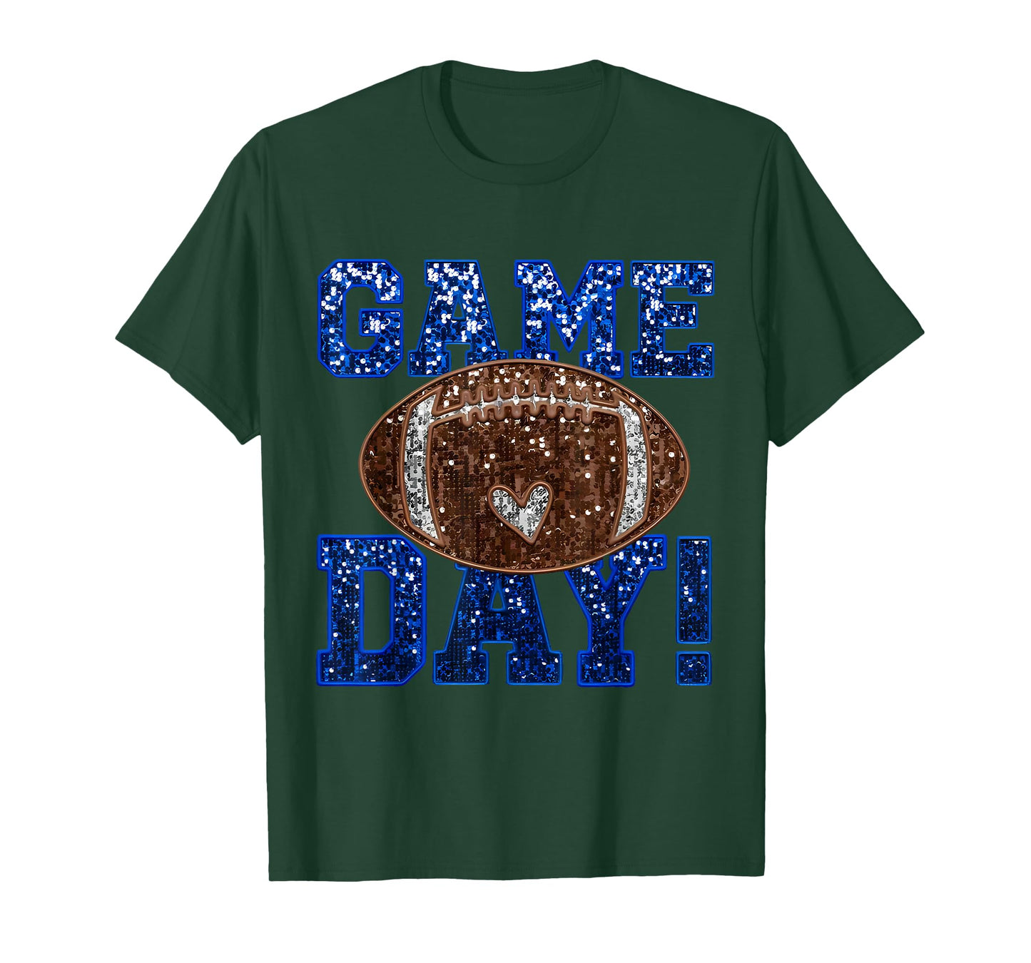 Blue Game Day Football Mom Team Sports Lover Boys Girls Kids T-Shirt
